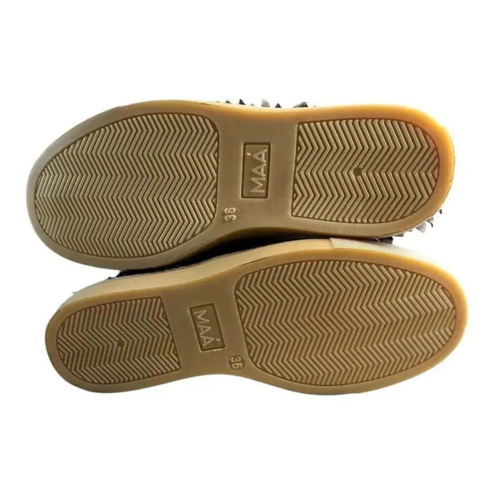 MAÁ Kids Suede Moccasin Sneakers Fringe Beaded Leather Shoes Size 36 / US 4–4.5